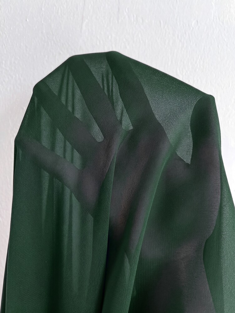 Viva Relle Plus Size Women Elegant Dark Green Chiffon Dress,Autumn Wedding Guest Gown,Spaghetti Straps Sweetheart Neckline,Waist Cinching,High Slit Ruffled Hem - Dark Green - View 5