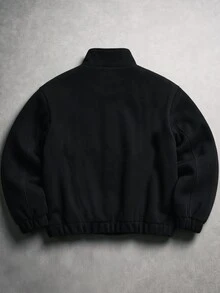 STYNVO Men's Contrast Color Frog Button Casual Daily Long Sleeve Jacket - Black - View 2
