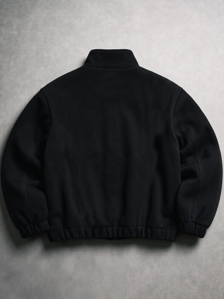 STYNVO Men's Contrast Color Frog Button Casual Daily Long Sleeve Jacket - Black - View 2