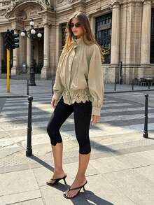 Siren Gaze Women's Autumn Casual Hollow Out Cinched Waist Jacket Travel Work Everyday Travel Khaki Green - Khaki - View 5