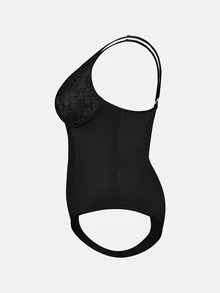 SHAPORA Plus Size Shapewear Bodysuits - Black - View 10