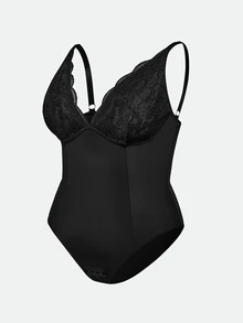 SHAPORA Plus Size Shapewear Bodysuits - Black - View 4
