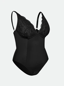 SHAPORA Plus Size Shapewear Bodysuits - Black - View 11