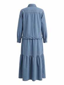 Balvessa Women's Pleated Casual Party Summer Denim Dress - Blue - View 6