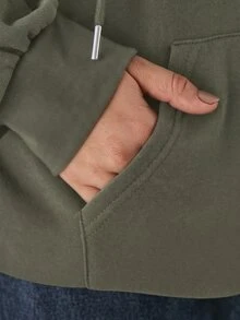 YARNWELL Women's Blend Zip Up Jacket With Pockets Metal Zipper Hoodie, Casual Everyday Essential For Daily, Travel & Loungewear - Green - View 6
