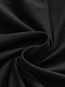 ROMWE Goth Casual Versatile Deep V-Neck Loose Fit Plus Size Women's Batwing Sleeve T-Shirt - Black - View 5