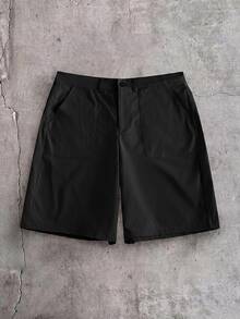 AXEPEAK Men's Letter Print Short Sleeve Shirt And Shorts Casual Set - Black - View 10