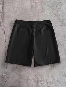 AXEPEAK Men's Letter Print Short Sleeve Shirt And Shorts Casual Set - Black - View 11