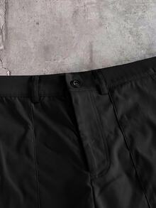 AXEPEAK Men's Letter Print Short Sleeve Shirt And Shorts Casual Set - Black - View 12