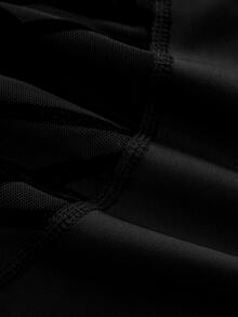 SHEIN Cheerettes Solid Color High Waist Seamless Athletic Shorts - Black - View 6