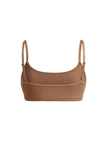 Ocili Women's Comfortable Cotton Rib Knit Bra - Coffee Brown - View 7