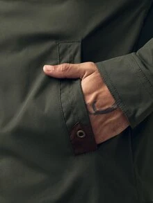 Norleigh Autumn/Winter New Men's Long Sleeve Jacket, Lapel Collar Casual Fashion Versatile Jacket, Multi-Pocket Military Green Button Work Jackets - Khaki - View 7