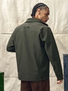 Norleigh Autumn/Winter New Men's Long Sleeve Jacket, Lapel Collar Casual Fashion Versatile Jacket, Multi-Pocket Military Green Button Work Jackets - Khaki - View 5