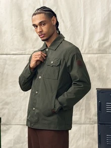 Norleigh Autumn/Winter New Men's Long Sleeve Jacket, Lapel Collar Casual Fashion Versatile Jacket, Multi-Pocket Military Green Button Work Jackets - Khaki - View 9