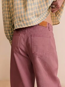 Nöista High-Rise Wide-Leg Denim Pants With Sculptural Volume, Contrast Seam Detailing And Modern Silhouette. Perfect For Everyday Wear, Casual - Brown - View 6