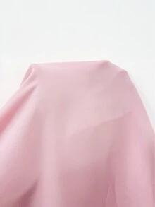 Elenzga 大码女士优雅简约通勤、日常、派对、婚礼、伴娘天蓝色方领蝴蝶结吊带A字中长连衣裙 - 淺粉色 - 查看 9