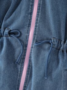 SHEIN Tween Girls Coats - Blue - View 5