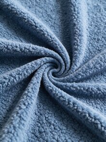 Louniche Women's Autumn/Winter Casual Home Plush Drop Shoulder Loose Slouchy Regular Jacket Suitable For Home, Commuting And Outings - Blue - View 8