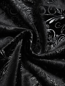 ROMWE Goth Plus Size Women's Contrast Lace Front Tie Elegant Spaghetti Strap Dress - Black - View 4