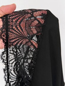 Viva Relle Plus Size Women's Black Lace Off-Shoulder Dress, Party Dress, Cocktail Dress - Black - View 7