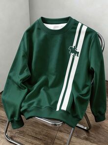 Daypath Men's Colorblock Striped Crew Neck Pullover Sweatshirt - Multicolor - View 1