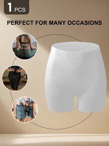 SHEIN Women's Solid Color Seamless High Waist Tummy Control Butt Lift Shaping Shorts - Light Grey - View 9