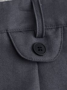 Franclia Women's Plus Size Denim Effect Comfortable New Fabric Shorts, Casual Soft Form Commute Loose Fit With Pockets, Textured Versatile Elegant Black Summer - Dark Grey - View 7