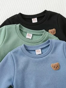 Cozy Pixies 小男孩裝飾拼接圓領長袖套頭衛衣彈性腰長褲6件套 Squishy COZY - 彩色 - 查看 5