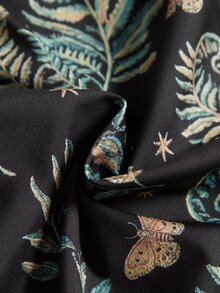 ROMWE Fairycore Summer Beach Boho Vacation Style Moon & Plant Vintage All-Over Print Plus Size Women's Spaghetti Strap Dress - Black - View 4