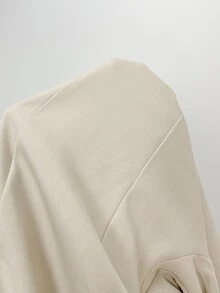 SHEIN BAE Fashionable Elegant Commute Solid Color Frog Button Blazer - Khaki - View 3