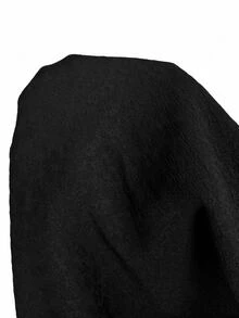 LYSMO 2025 New Arrival Women's Round Neck Sleeveless A-Line Textured Jacquard Fabric Mini Dress Casual Modest City Break Vacation Black Autumn - Black - View 10