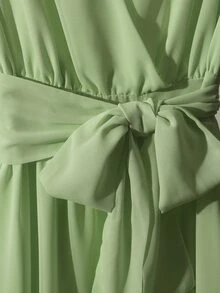 GlowEve New Arrival Spring/Summer Elegant Flowing Chiffon Dress For Women - Green - View 6
