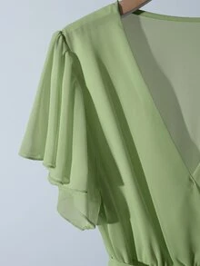 GlowEve New Arrival Spring/Summer Elegant Flowing Chiffon Dress For Women - Green - View 5