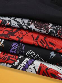 Notgurli Transformers X SHEIN 5pcs/Pack Retro Manga Style Men's Boxer Briefs - Multicolor - View 4