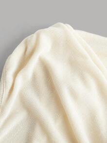 SHEIN ICON Women's Plain Ruched Neck Pleated Casual Versatile Tank Top - Beige - View 5