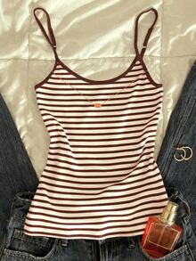 SHEIN Teen Girl 3pcs Pieces Set Casual Slim Fit Camisole Top, Suitable For Spring, Summer, Autumn, Winter - Multicolor - View 4
