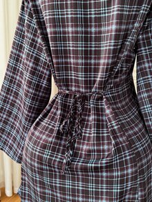 Comfortcana Plus Size Women's Plaid Pleated Casual Daily Summer Dress - Multicolor - View 5