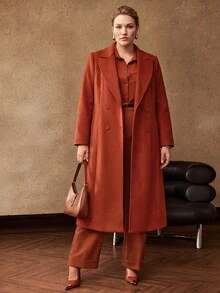 MOTF PREMIUM PLUS AUTUMN/WINTER WOOL FITTTED BETED OVERCHEAT - Burnt Orange - View 5