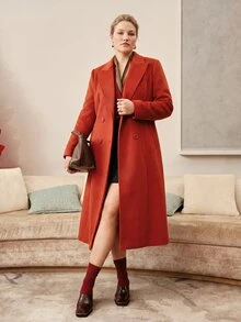 MOTF PREMIUM PLUS AUTUMN/WINTER WOOL FITTTED BETED OVERCHEAT - Burnt Orange - View 7