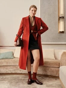 MOTF PREMIUM PLUS AUTUMN/WINTER WOOL FITTTED BETED OVERCHEAT - Burnt Orange - View 8