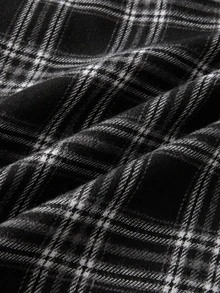 EASEVO Men's Plus Size Casual Plaid Woven Loose Fit Long Pants - Black and White - View 7