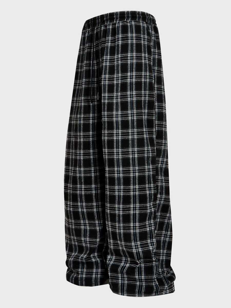 Athstrex Men's Plus Size Casual Plaid Woven Loose Fit Long Pants - Multicolor - View 1