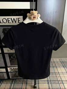 Kaos Remaja Perempuan Slim Fit Kasual Minimalis Nyaman Kerah Bulat Ketat Lengan Panjang Pendek Cocok untuk Musim Panas - MultiWarna - View 3