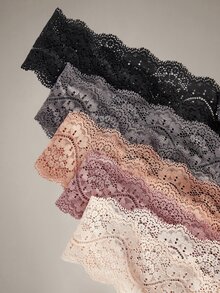 DreamPoppy 5pcs/Pack Women's Multi-Color Casual Lace Patchwork Low Waist Thong Panty - Multicolor - View 14