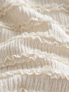 Cozy Pixies Babygirl Sweet Patchwork Textured Bodysuit White Versatile Winter/Autumn/Spring/Summer - White - View 3