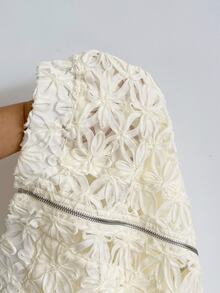 Soleia Jaket Kardigan Kasual Motif Bunga 3D Musim Gugur/Dingin - Aprikot - View 8