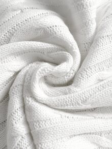 Comfortcana 加大码 V 领扭结骑马标志休闲毛衣背心，秋冬白色针织背心女士毛衣背心麻花针织背心白色麻花针织上衣 Y2k 上衣 - 白色 - 查看 9