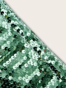 SHEIN ICON Women's Sequined Party Bodycon Mini Skirt - Dark Green - View 3