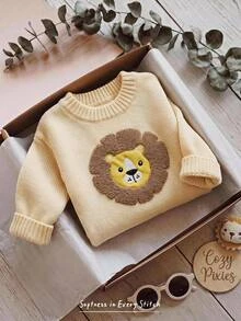 Cozy Pixies Baby Boys Autumn Winter Sweaters - Beige - View 3