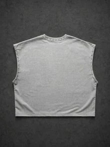 ROMWE MEN Men's Studded Decor Casual Versatile Daily Wear Top - Grey - View 3